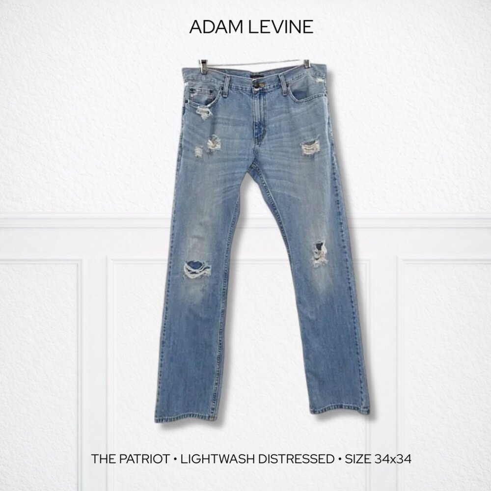Adam Levine The Patriot Jeans Light Wash Distressed 34x34 Straight